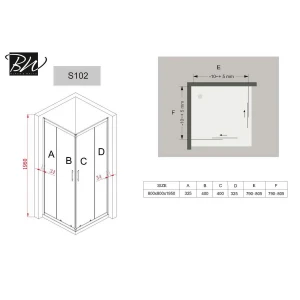 Душевой уголок Black & White Stellar Wind S102-800 80х80